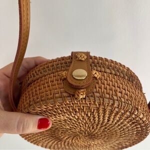 Urban Outfitters rattan circle crossbody boho bag